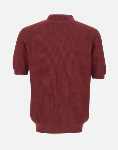 GRAN SASSO Polo in maglia a nido d'ape RED Uomo 