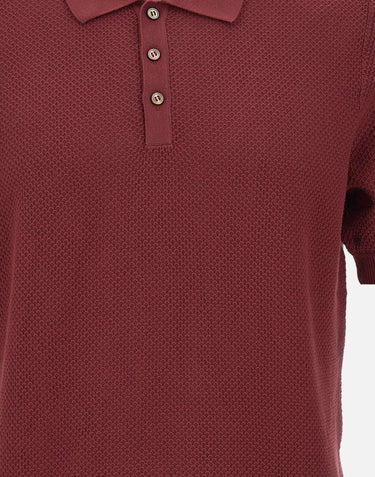 GRAN SASSO Polo in maglia a nido d'ape RED Uomo 