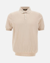 GRAN SASSO Polo in fresco cotone BEIGE Uomo 