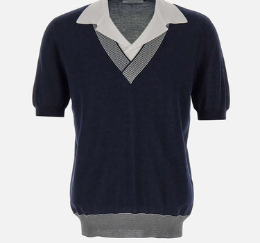 GRAN SASSO Polo con scollo a V BLUE Uomo 