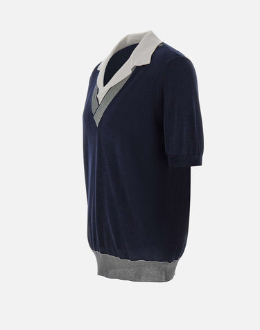 GRAN SASSO Polo con scollo a V BLUE Uomo 