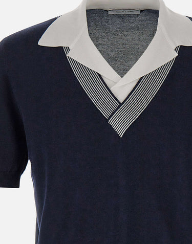 GRAN SASSO Polo con scollo a V BLUE Uomo 
