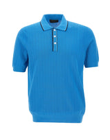 GRAN SASSO Polo a coste in cotone biologico Light Blue Uomo 