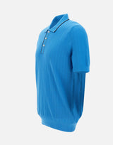 GRAN SASSO Polo a coste in cotone biologico Light Blue Uomo 