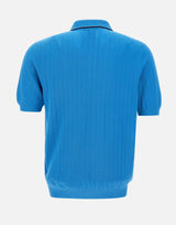 GRAN SASSO Polo a coste in cotone biologico Light Blue Uomo 