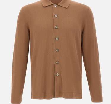 GRAN SASSO Camicia in maglia di cotone BROWN Uomo 