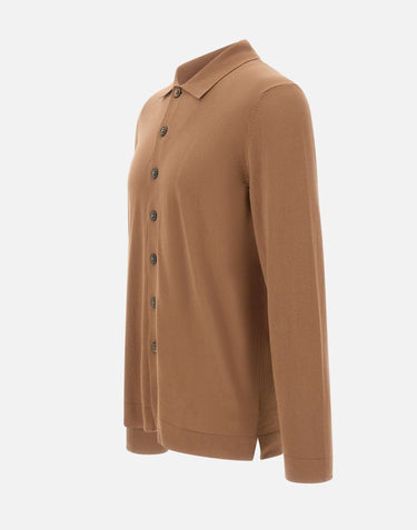 GRAN SASSO Camicia in maglia di cotone BROWN Uomo 