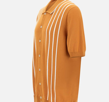 GRAN SASSO Camicia in maglia con intarsio a righe ORANGE Uomo 