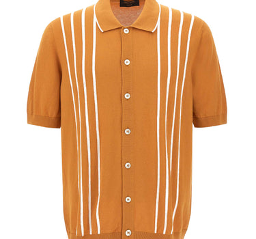 GRAN SASSO Camicia in maglia con intarsio a righe ORANGE Uomo 