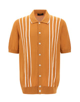 GRAN SASSO Camicia in maglia con intarsio a righe ORANGE Uomo 