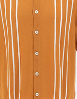 GRAN SASSO Camicia in maglia con intarsio a righe ORANGE Uomo 