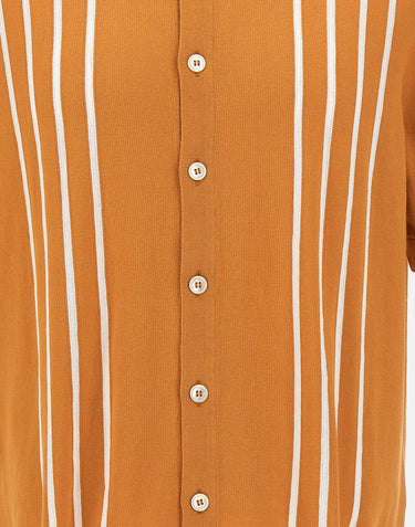 GRAN SASSO Camicia in maglia con intarsio a righe ORANGE Uomo 