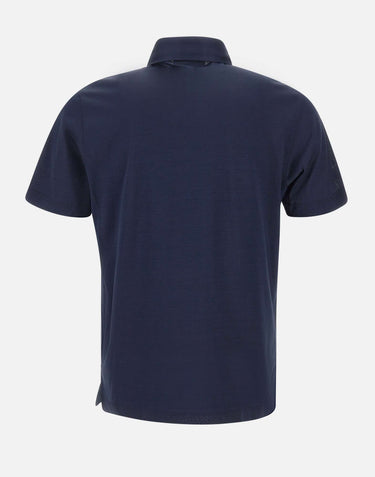 GRAN SASSO Polo in cotone filo di Scozia BLUE Uomo 