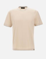 GRAN SASSO T-shirt in cotone con profili doppiati BEIGE Uomo 