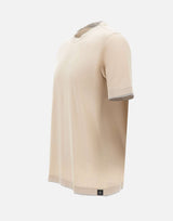 GRAN SASSO T-shirt in cotone con profili doppiati BEIGE Uomo 
