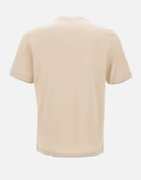 GRAN SASSO T-shirt in cotone con profili doppiati BEIGE Uomo 