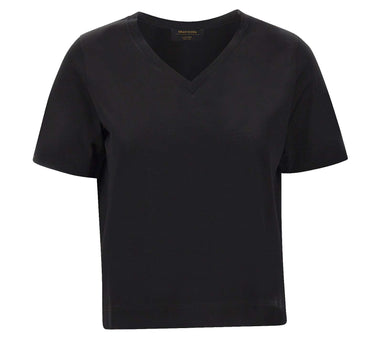 GRAN SASSO T-shirt in cotone con scollo a V BLACK Donna 