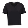 GRAN SASSO T-shirt in cotone con scollo a V BLACK Donna 