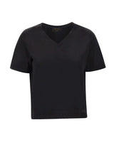 GRAN SASSO T-shirt in cotone con scollo a V BLACK Donna 