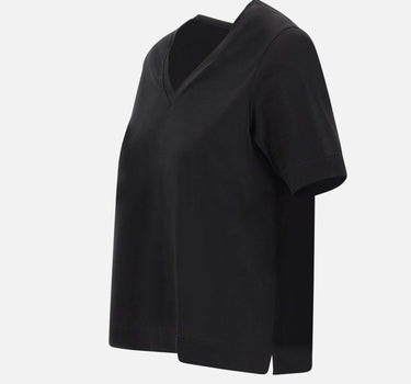 GRAN SASSO T-shirt in cotone con scollo a V BLACK Donna 