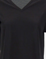 GRAN SASSO T-shirt in cotone con scollo a V BLACK Donna 