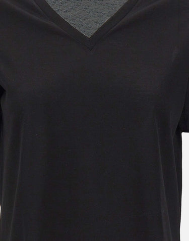 GRAN SASSO T-shirt in cotone con scollo a V BLACK Donna 