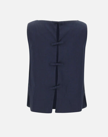 HERNO Blusa con fiocchetti BLUE Donna 