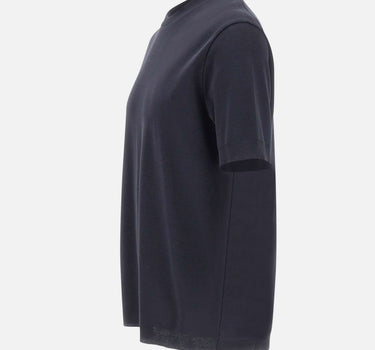 HERNO T-shirt in jersey effetto maglia BLUE Uomo 