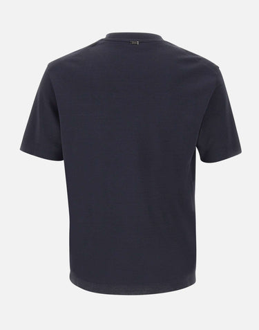 HERNO T-shirt in jersey effetto maglia BLUE Uomo 