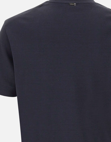 HERNO T-shirt in jersey effetto maglia BLUE Uomo 