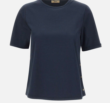 HERNO T-shirt in cotone interlock BLUE Donna 