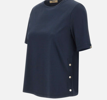 HERNO T-shirt in cotone interlock BLUE Donna 
