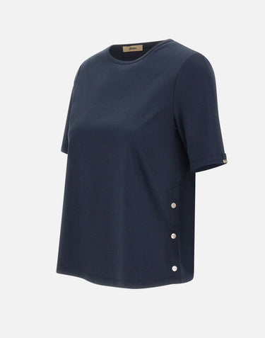 HERNO T-shirt in cotone interlock BLUE Donna 
