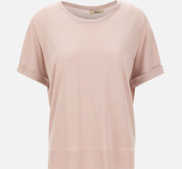 HERNO Maglia a maniche corte in misto cotone Pink Donna 