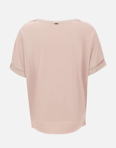 HERNO Maglia a maniche corte in misto cotone Pink Donna 