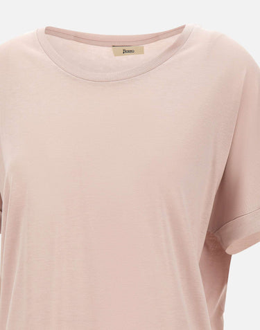 HERNO Maglia a maniche corte in misto cotone Pink Donna 