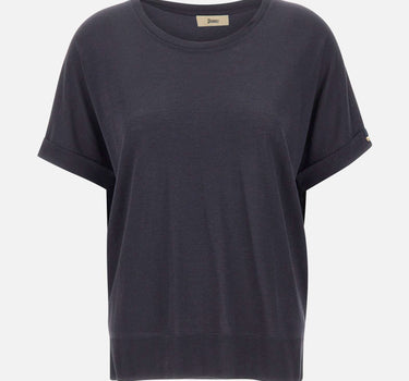 HERNO Maglia a maniche corte in misto cotone BLUE Donna 