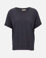 HERNO Maglia a maniche corte in misto cotone BLUE Donna 