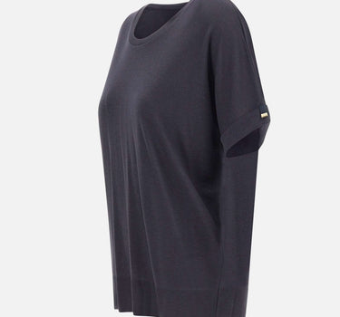 HERNO Maglia a maniche corte in misto cotone BLUE Donna 