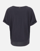 HERNO Maglia a maniche corte in misto cotone BLUE Donna 