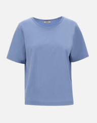 HERNO T-shirt in cotone stretch superfine Light Blue Donna 