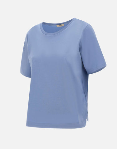 HERNO T-shirt in cotone stretch superfine Light Blue Donna 