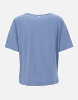 HERNO T-shirt in cotone stretch superfine Light Blue Donna 
