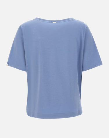 HERNO T-shirt in cotone stretch superfine Light Blue Donna 