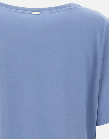 HERNO T-shirt in cotone stretch superfine Light Blue Donna 