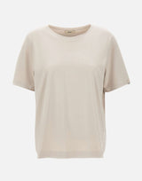 HERNO T-shirt in misto seta e cotone BEIGE Donna 