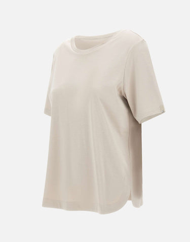 HERNO T-shirt in misto seta e cotone BEIGE Donna 