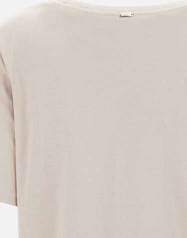 HERNO T-shirt in misto seta e cotone BEIGE Donna 
