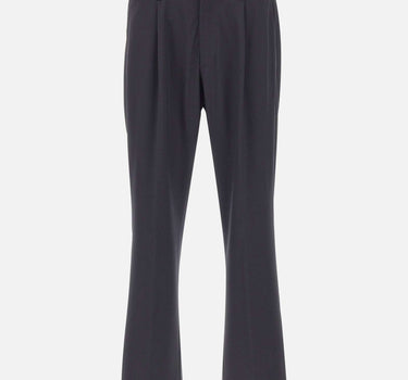 HERNO Pantaloni elasticizzati in misto lana BLACK Uomo 