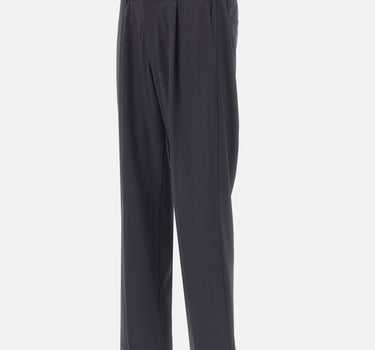 HERNO Pantaloni elasticizzati in misto lana BLACK Uomo 